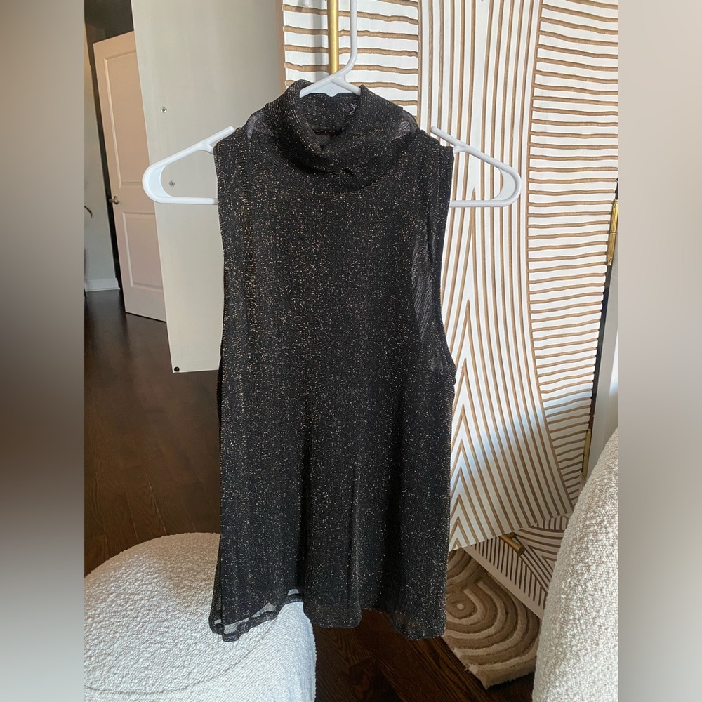Nasty Gal Glitter Turtleneck Tank